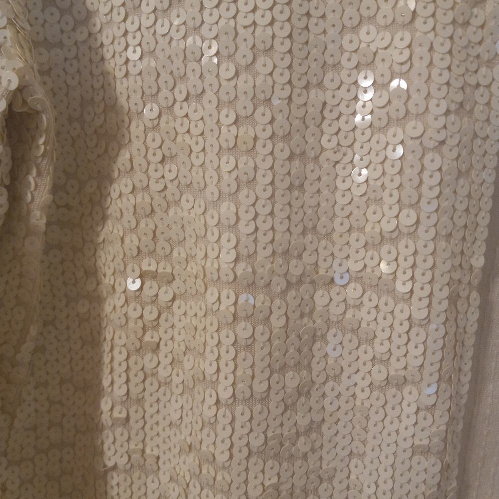 Oscar De LA Renta White Sequenced Sweater - Picture 3 of 5